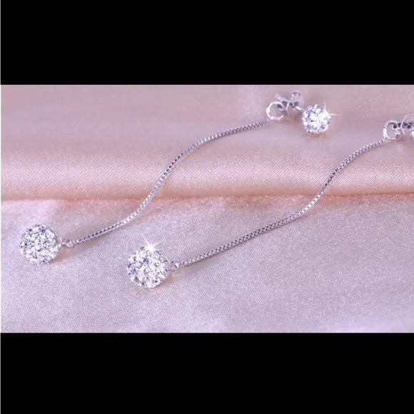 NEW 925 Sterling Long Tassel Ball Drop Earrings - Picture 11 of 15